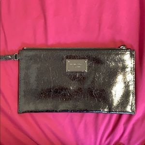 Michael Kors metallic clutch wristlet